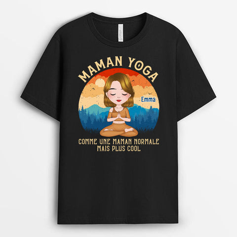 idée cadeau anniversaire femme 40 ans T-shirt Maman Yoga Personnalisé