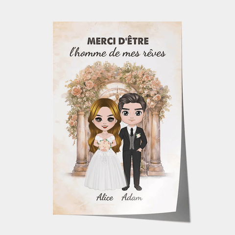 idée cadeau anniversaire mariage homme poster personnalisé