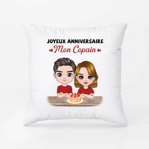 Idée cadeau anniversaire mariage parents Coussin Joyeux Anniversaire Mon Copain/Mon Mari Personnalisé