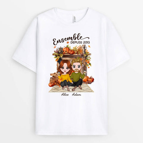 Idée cadeau anniversaire mariage parents T-Shirt Ensemble Depuis Automne Personnalisé