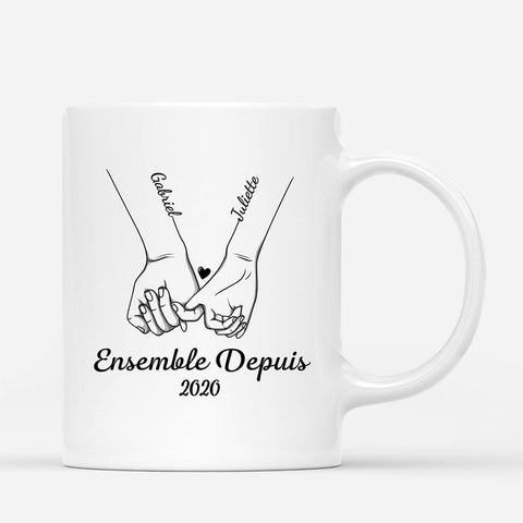 Idée cadeau anniversaire mariage parents Mug Ensemble Depuis Mains Personnalisé