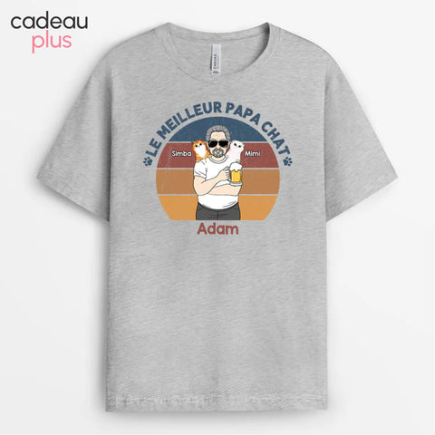 T-shirt Papa Chat et La Biere