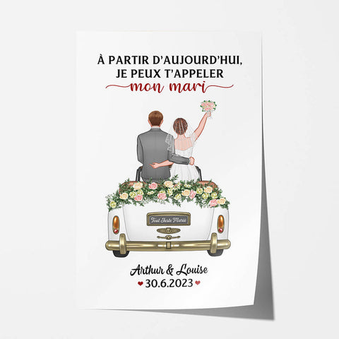 Idée cadeau symbolique couple avec Poster Je Peux T'appeler Mon Mari Personnalisé