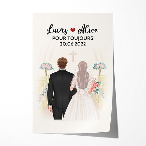 Idée cadeau symbolique couple avec Poster Amour Pour Toujours Personnalisé