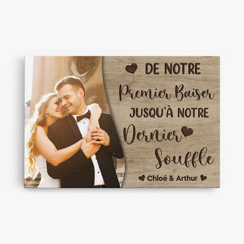 Idée cadeau symbolique couple avec Toile Jusqu'à Notre Dernier Souffle Personnalisée