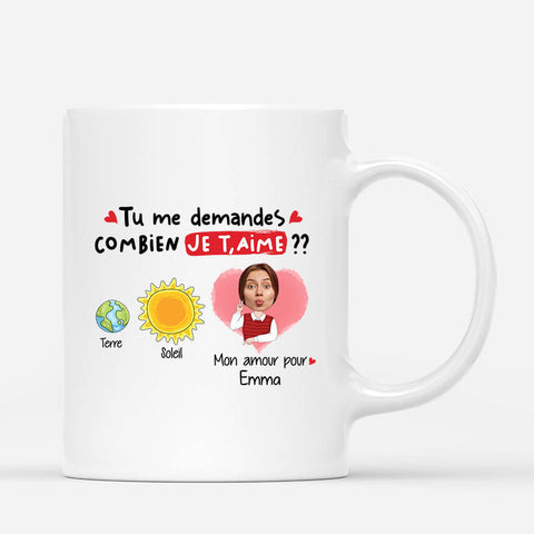 Idée cadeau symbolique couple avec Mug Mon Amour Pour Toi Est Plus Grand Que Le Soleil Personnalisé