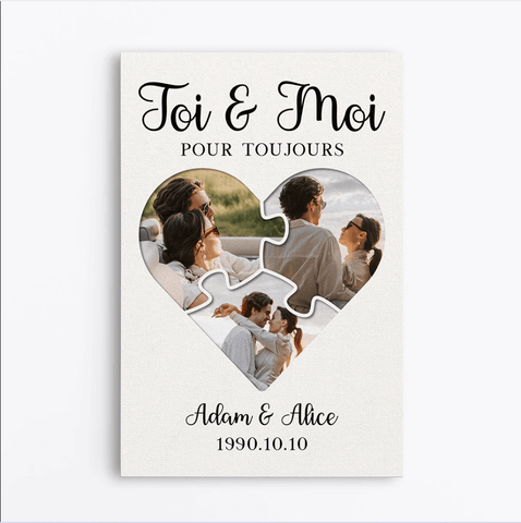 idée cadeau couple toile personnalisée