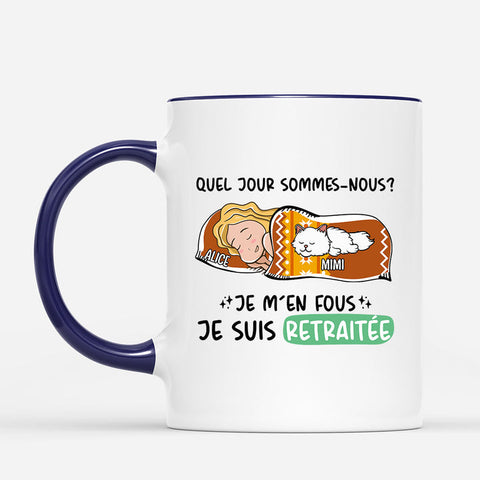 cadeau de retraite pour femme Mug  Quel Jour Sommes-Nous