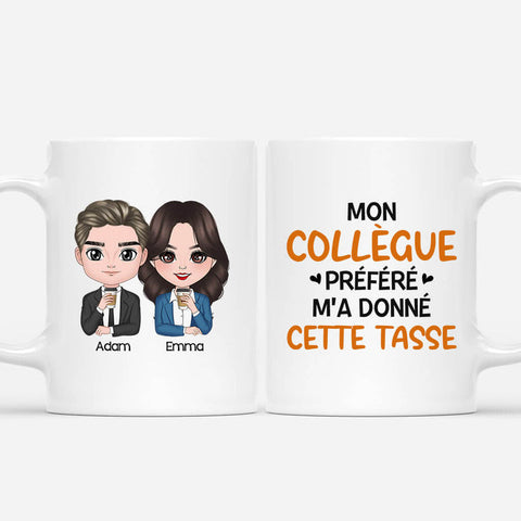 idée cadeau départ retraite collègue femme Mug Mon Collègue Préféré M'A Donné Cette Tasse Personnalisé