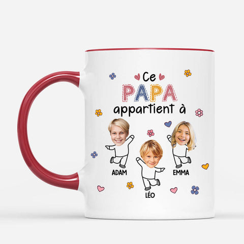 Idée cadeau drole homme Mug Cette Maman Appartient À Version Petite Fleur Personnalisé