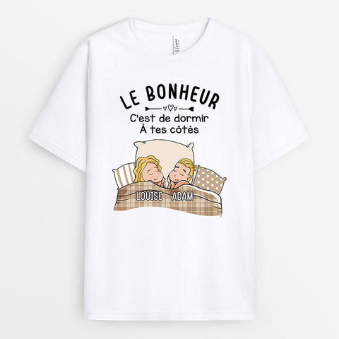 Idée cadeau drole pour homme T-Shirt Le Bonheur Personnalisé