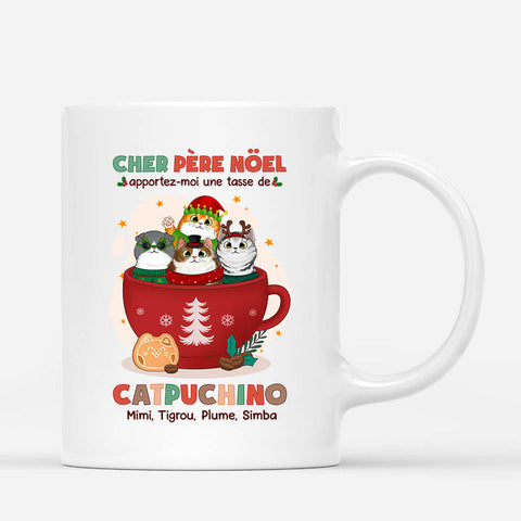 Idée cadeau drole pour homme Mug Cher Père Noël Apportez-Moi Une Tasse De Catfé Personnalisé