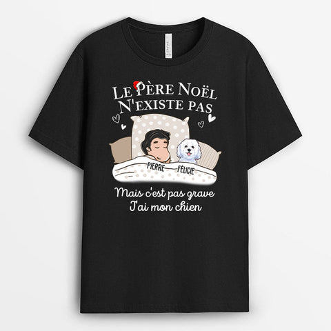 Idée cadeau drole pour homme T-Shirt Le Père Noël N'existe Pas Personnalisé