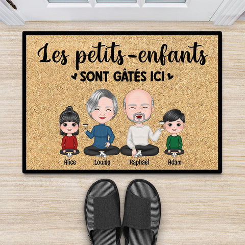 Idée Cadeau En Famille Paillasson Petits-Enfants Personnalisé