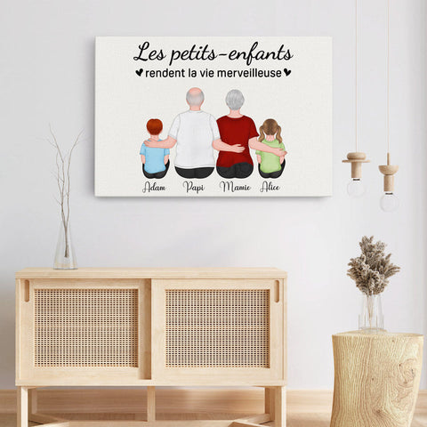 idee cadeau famille Toile Les Petits-Enfants Personnalisée[product]