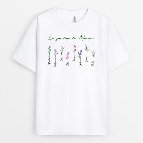 Idée cadeau fête des grands-mères DIY T-shirt Le jardin de Mamie Personnalisé