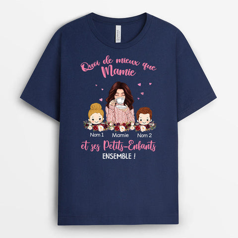 Idée cadeau fête des grands-mères DIY T-shirt Une Mamie et Ses Petits-Enfants Personnalisé