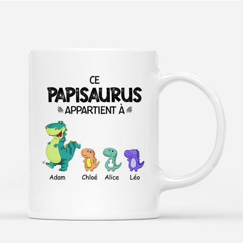 Idée cadeau  fait main  fête des pères Mug Papa Saurus Personnalisé