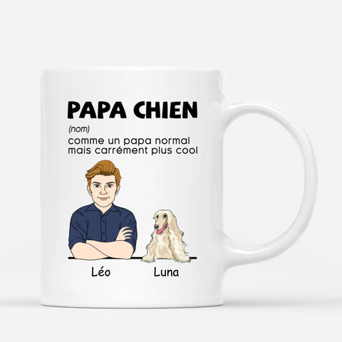 Idée cadeau garcon 16 ans Mug Papa Chien Cool Personnalisé