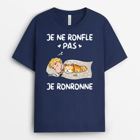 Idée cadeau ado garçon 16 ans T-shirt Je Ronfle Pas Je Ronronne Personnalisé