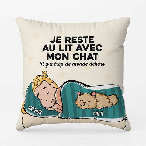 Idée cadeau ado garçon 16 ans Coussin Avec Mon Chat Personnalisé