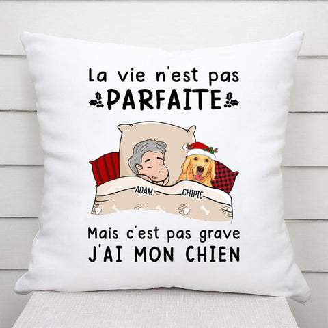 Idée cadeau garçon 16 ans Coussin La Vie N'est Pas Parfaite Personnalisé