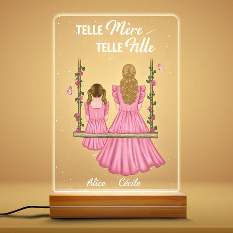 Veilleuse Telle Mère Telle Fille Pour Maman Personnalisée est une idee cadeau original gender reveal