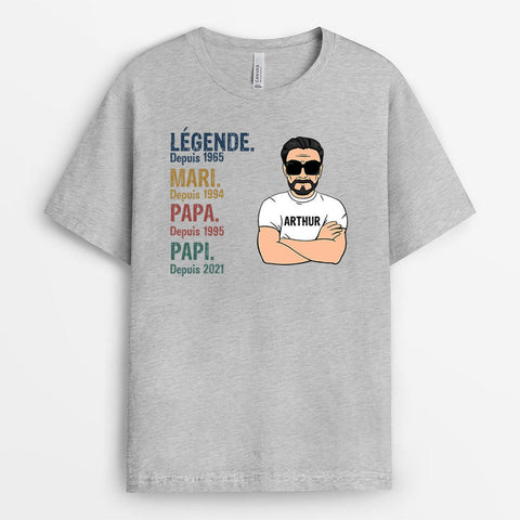 Idee cadeau golf  T-Shirt Légende, Vintage Papa Papi Personnalisé