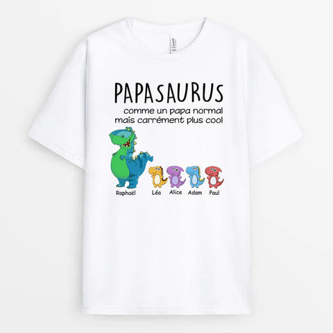 T-shirt Papisaurus Papasaurus Cool de Petits Dinosaures Personnalisé