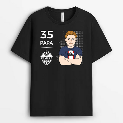 T-shirt Papa Papi Footballeur de La Famille Personnalisé