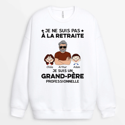 idée cadeau homme retraite sweatshirt personnalisé