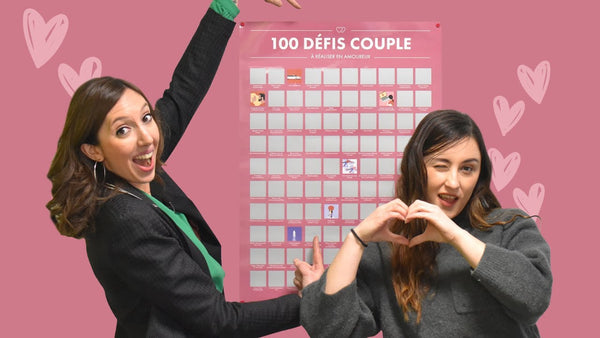 Poster 100 Défis de Couple - Idée Cadeau Jeune Couple