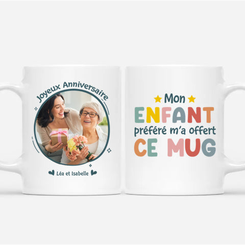 Idée de cadeau maman 60 ans Mug Mon Enfant Préféré M'A Donné Ce Mug 60e Anniversaire Personnalisé