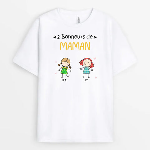 Idée cadeau maman 60 ans T-shirt Bonheurs De Mamie Maman Personnalisé