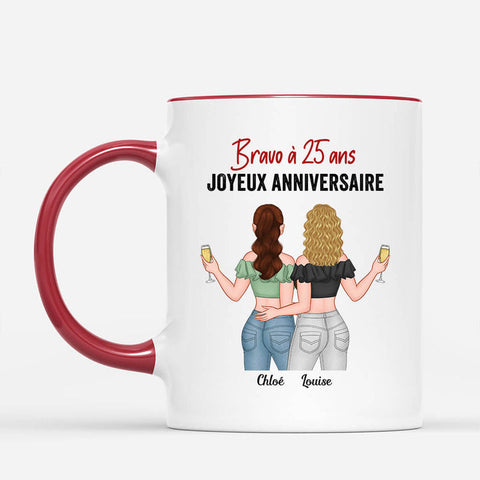 idée cadeau anniversaire meilleure amie Mug Bravo Joyeux Anniversaire Personnalisé