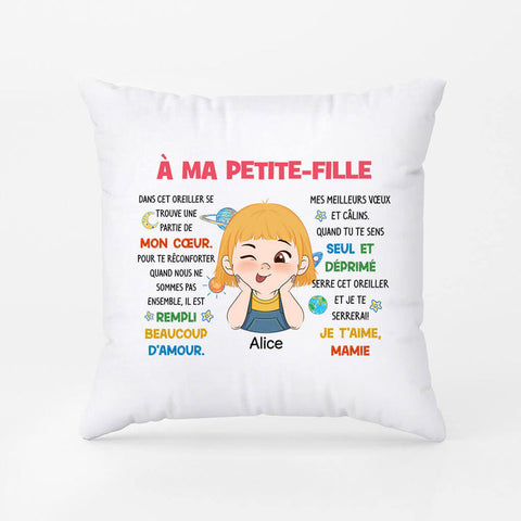 idée cadeau original bébé fille Coussin Cadeau Pour Petite-Fille Personnalisé