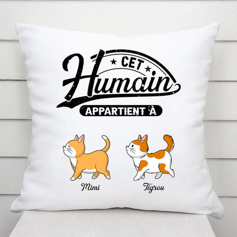 Idée cadeau nounou anniversaire Coussin Cet Humain Appartient À Personnalisé