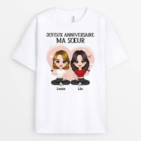 Top 10 des cadeaux pour femme original T-shirt Joyeux Anniversaire Personnalisé pour Soeurs