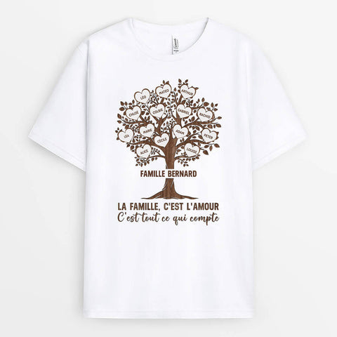 Idée cadeau femme T-shirt La Famille L'Amour Personnalisé