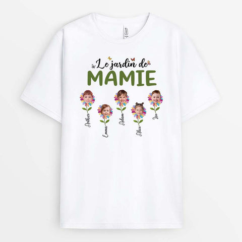 Choisir T-Shirt Jardin De Maman Mamie Personnalisé comme idée cadeau avec photo personnalisée