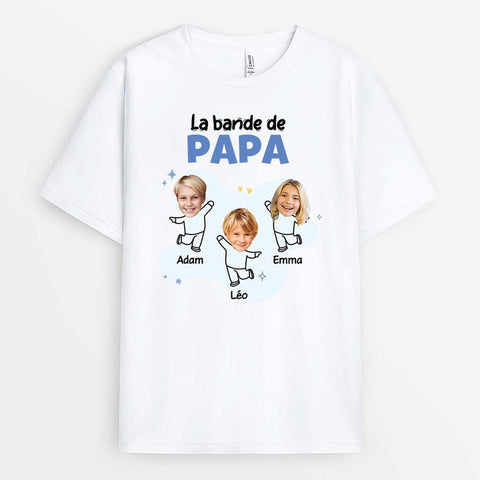 T-Shirt La Bande De Papa Papy Personnalisé est une bonne idée cadeau avec photos