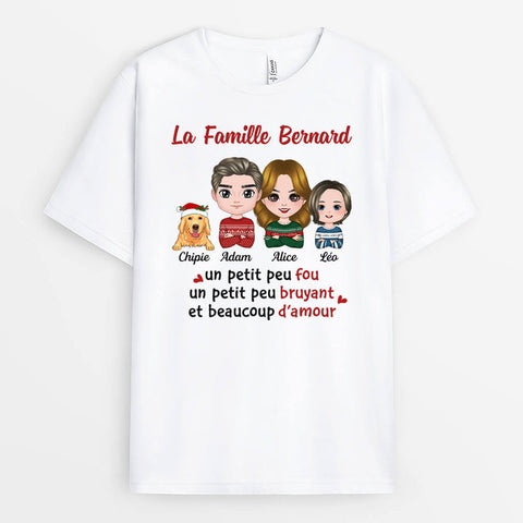 T-shirt Famille Famille Beaucoup D’Amour Personnalisé idée cadeau famille : 4 personnes