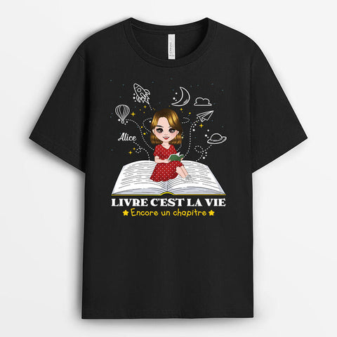 Idée cadeau nounou T-shirt Livre C'Est La Vie Personnalisé