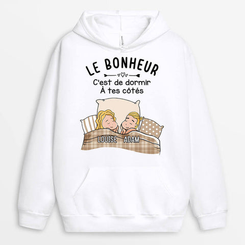 Idées cadeaux pour parents qui ont tout Sweat à Capuche Le Bonheur Personnalisé