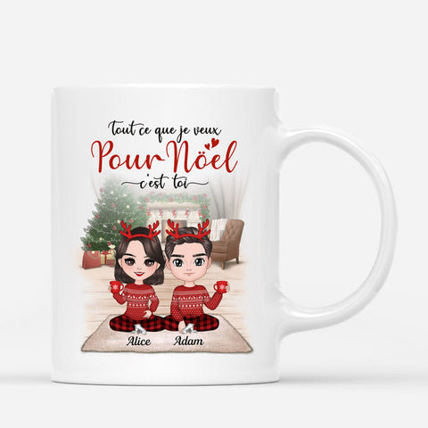 Idée cadeau pour des parents qui ont tout Mug Tout Ce Que Je Veux Pour Noël Couple Personnalisé