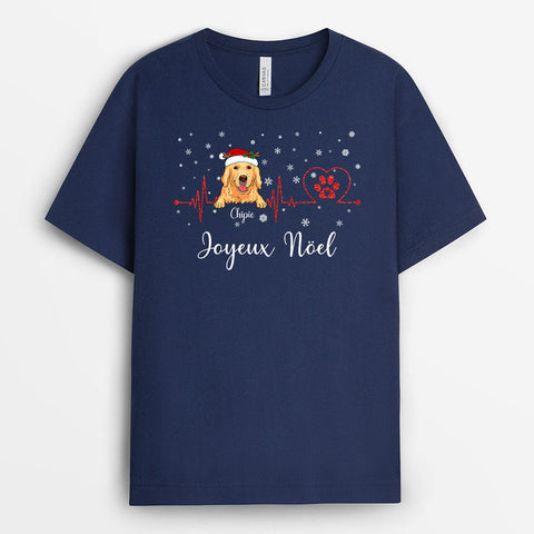 Idée cadeau tata T-shirt Joyeux Noël Chien Personnalisé
