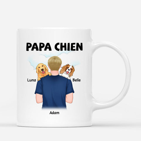 Idee cadeau oncle et tante Mug Papa Chien Épaule Personnalisé