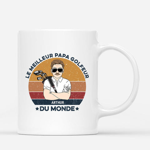 Tonton cadeau Mug Le Meilleur Papa Golfeur du Monde Personnalisé