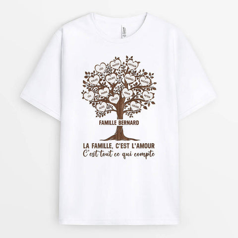 Cadeau pour tonton et tata T-shirt La Famille L'amour Personnalisé