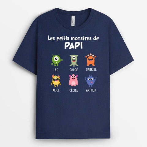 Idée cadeau cycliste original T-Shirt Petits Monstres De Papi Papa Personnalisé